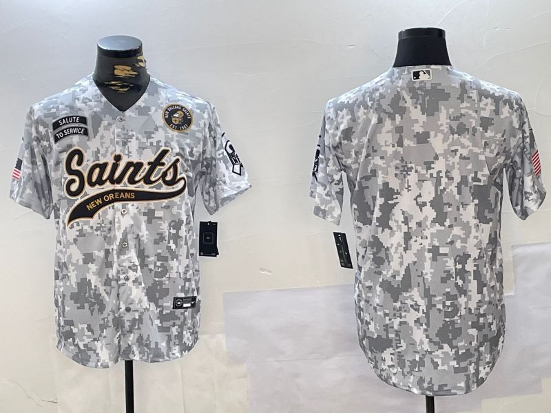 Men New Orleans Saints Blank Nike Arctic Camo 2024 Salute to Service Limited NFL Jersey style 2